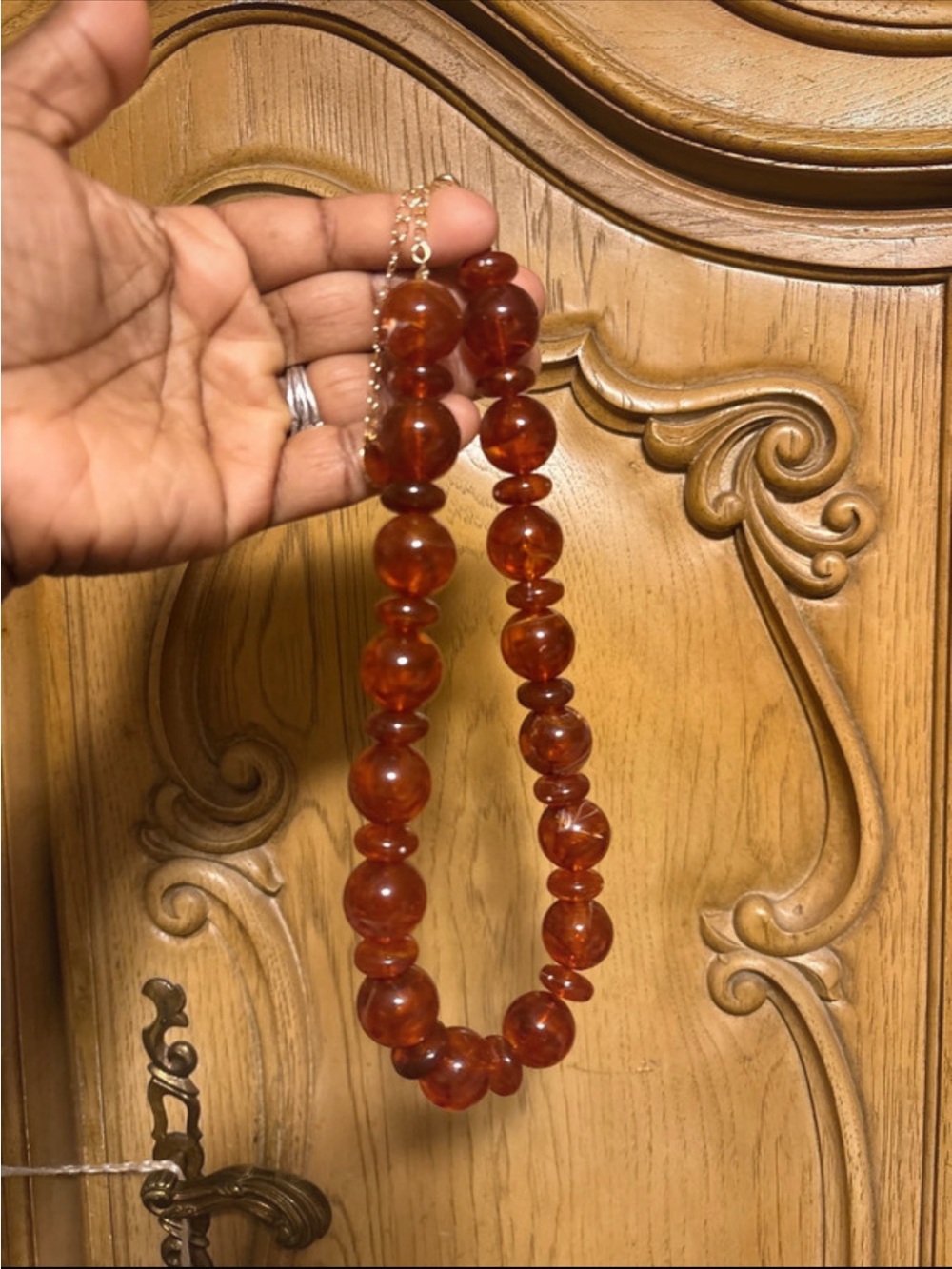 Time and Tru Amber-Tone Beaded Necklace - Picture 2 of 4
